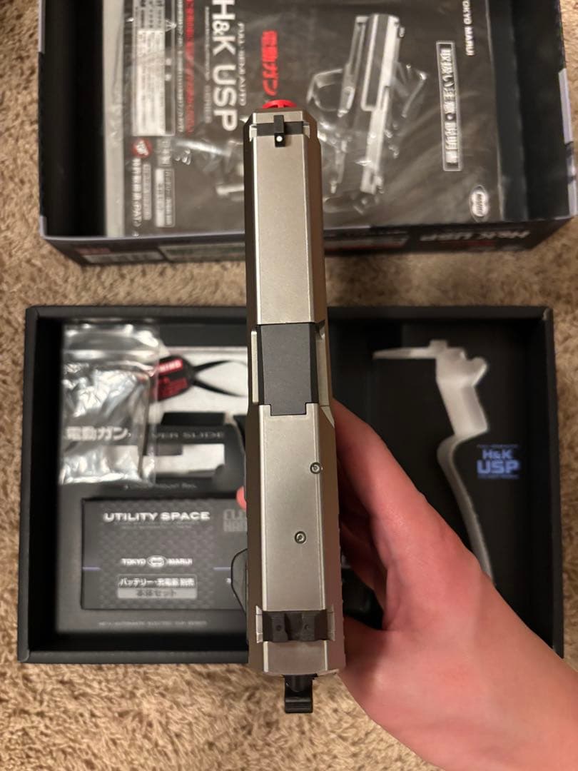 新品最安値！ 東京マルイ　USP 電動ハンドガン シルバー/ブラック