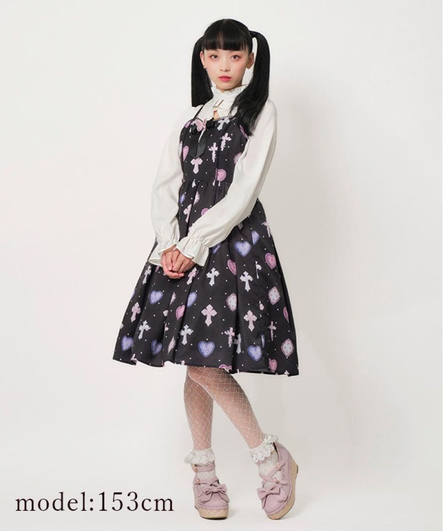 axes femme kawaii ロージークロスジャンスカ 黒 ブラウスセット