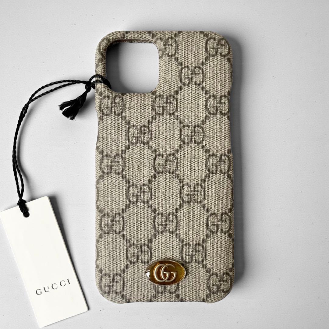 未使用品 グッチ iPhone 13 ケース GG スマホケース GUCCI GUCCI グッチ iPhoneケース13Pro Max 財布・小物 GGキャンバス PVC