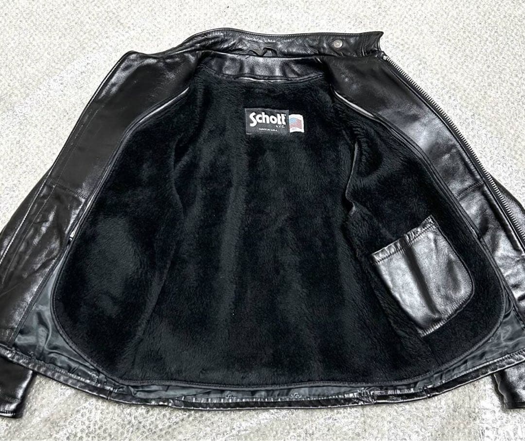④schott【40】641ライナー付 米国製◇革ジャンninjaハーレーgpz
