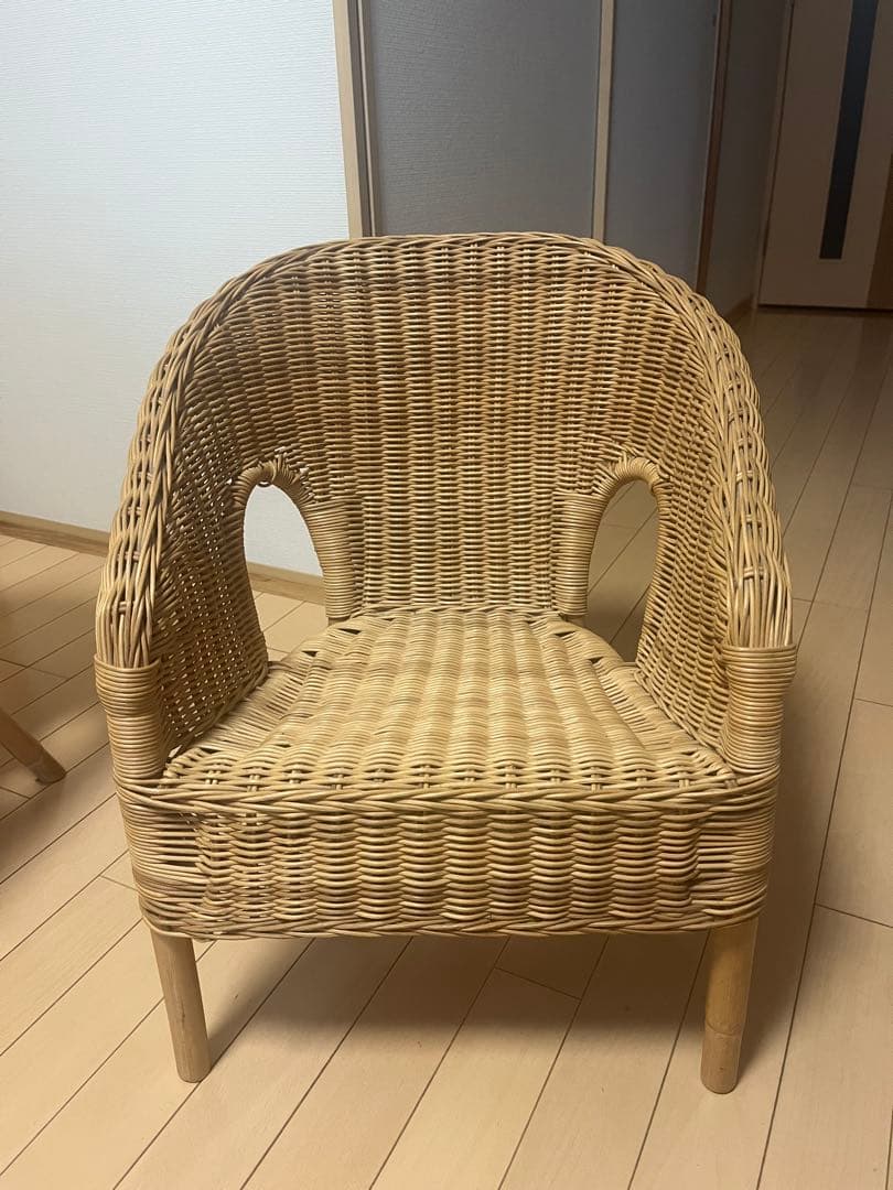 ２個セットでお得！！IKEA ラタン製アームチェア　AGEN アーゲン