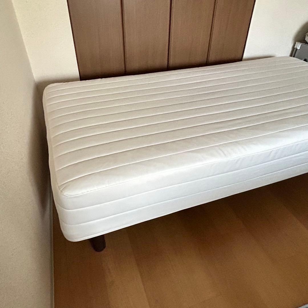 無印良品　ベッド　ポケットコイル　ホワイト 脚付きマットレス シングル　おまけ付