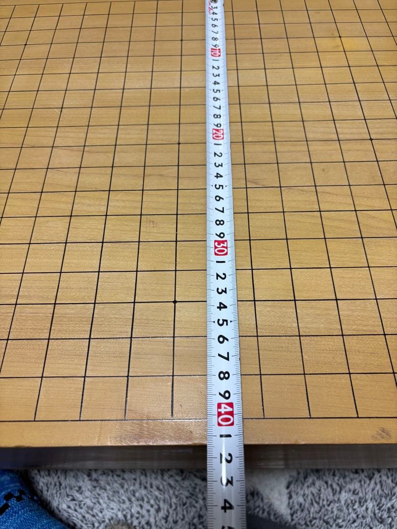 蛤碁石＆那智黒／ガラス碁石セット 脚付き碁盤＋碁笥4個　天地柾　一式まとめ売り