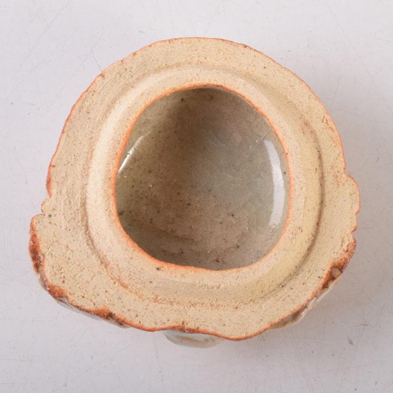 茶道具　萩焼　凌雲窯　小久保凌雲作　桃形　香合　共箱　V　8101