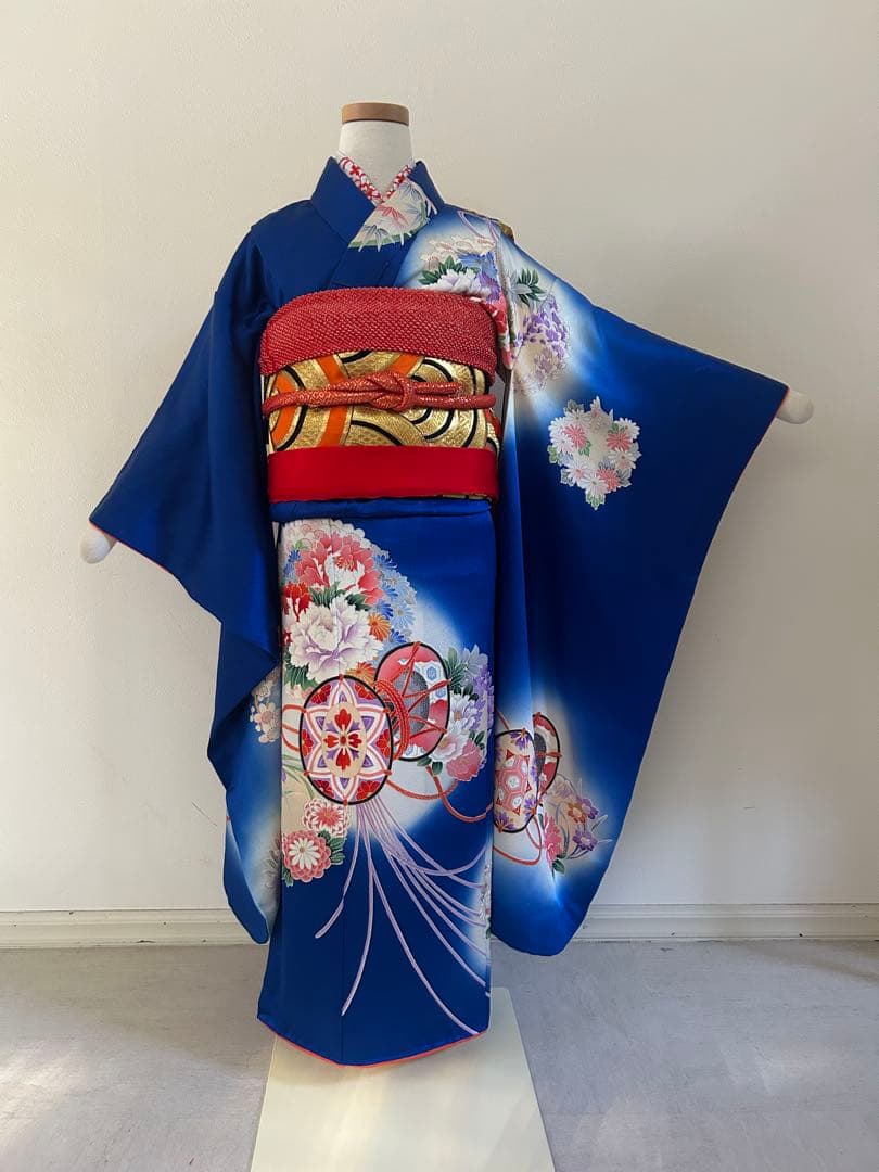 7歳　七五三　正絹着物　古典柄　帯　帯揚げ　帯締め　しごき　バッグ