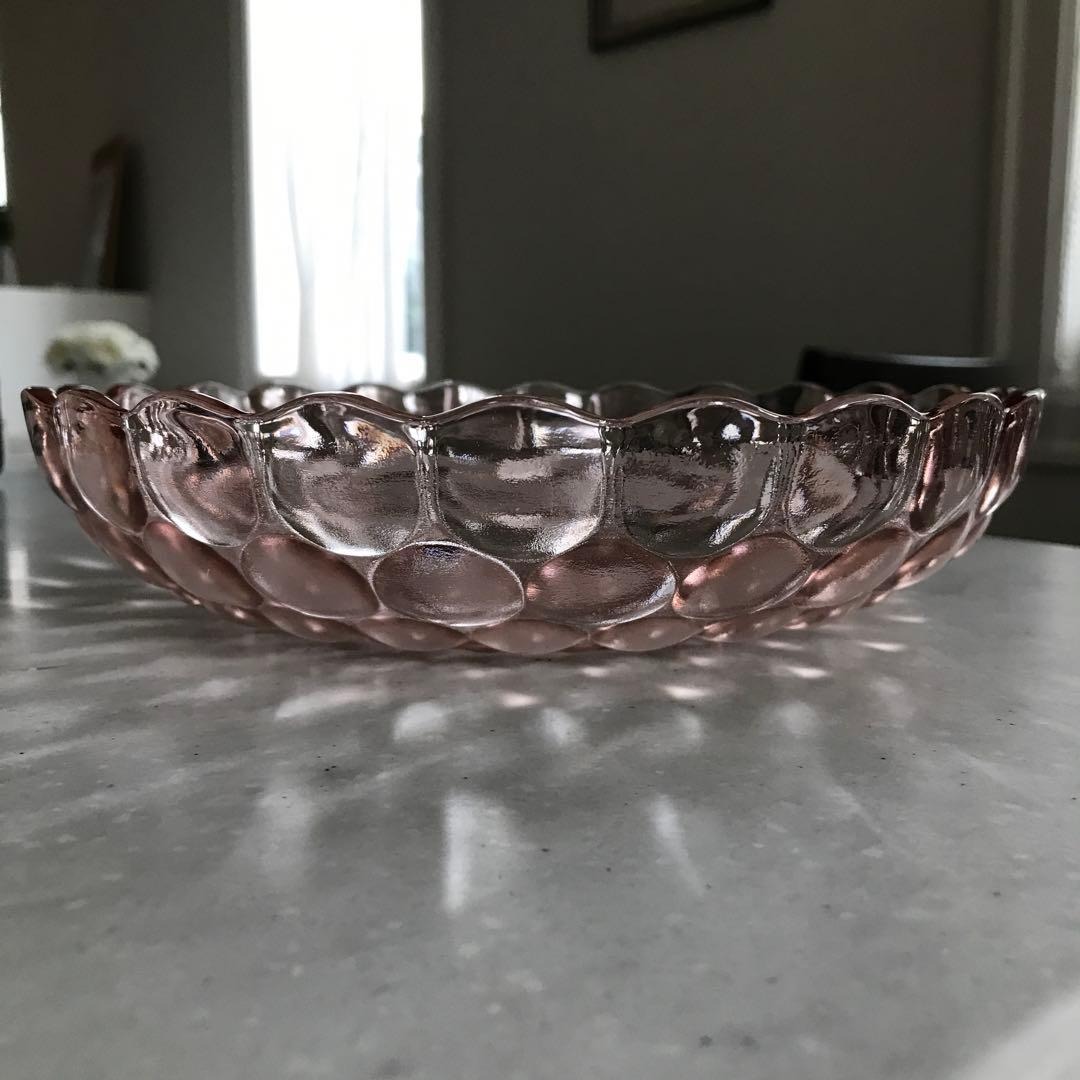 Fire King /BUBBLEピンクシャロウボウル【sa745】