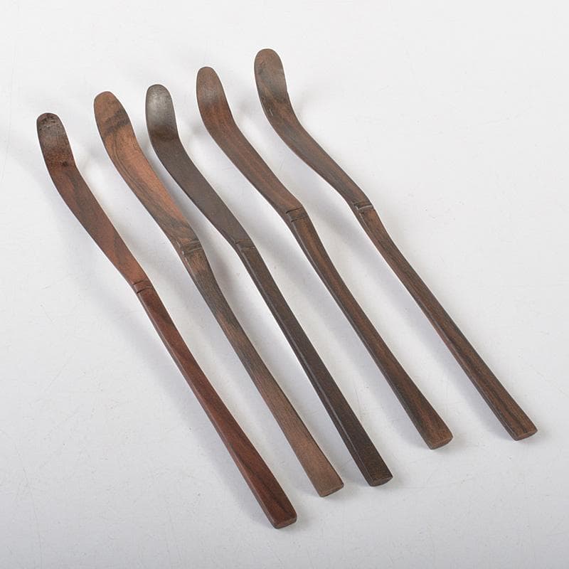 茶道具 黒柿製 茶杓 5点まとめて 箱付 N 6403