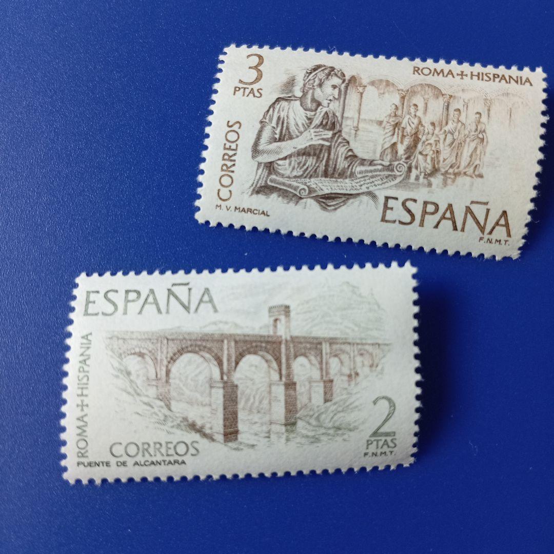 9476 外国切手 スペイン 1974年 古代ローマ時代の遺跡や遺物 8V凹版