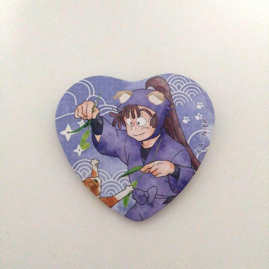 忍たま 尾浜 ハート型缶バッジ ナンジャ 尾浜勘右衛門 猫 ハート缶