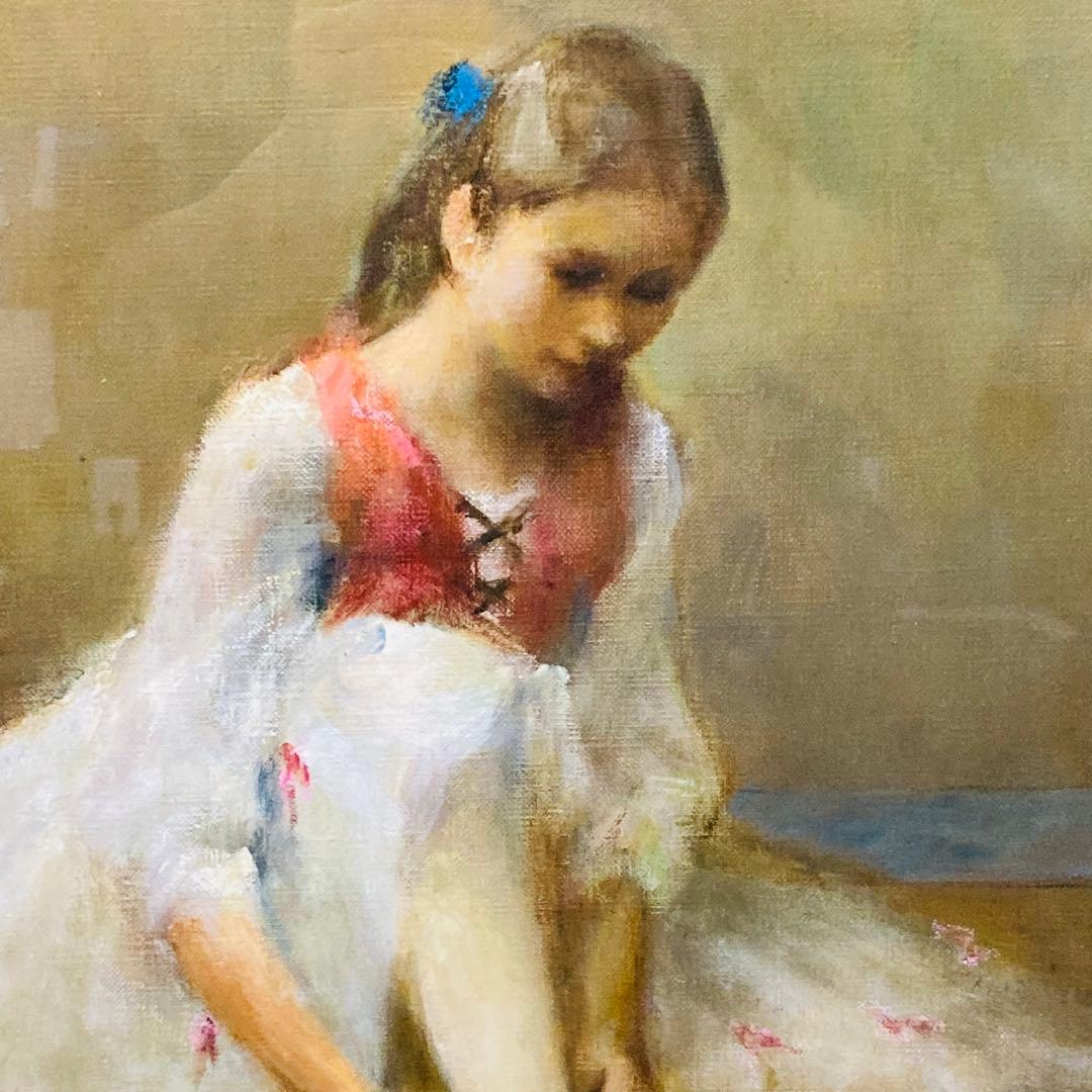 【真作】 洋画 谷俊彦 「踊り子」 谷俊彦 油彩画 サイン有 裏書有