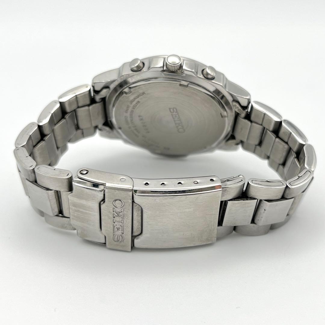 SEIKO 7T92-0CA0 クロノグラフ メンズ 腕時計 新品電池 赤文字盤