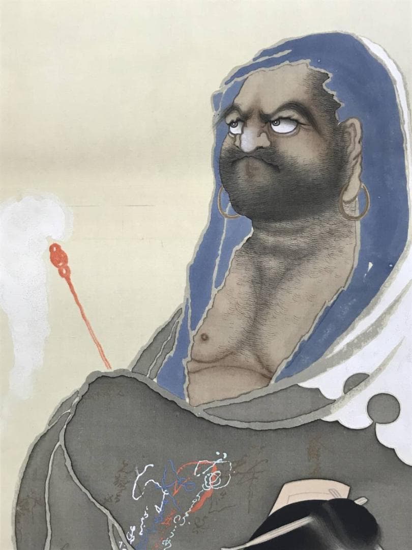 【真作】玉鳳/達磨美人図/ダルマ図/美人画/掛軸/名家伝来/AC-444