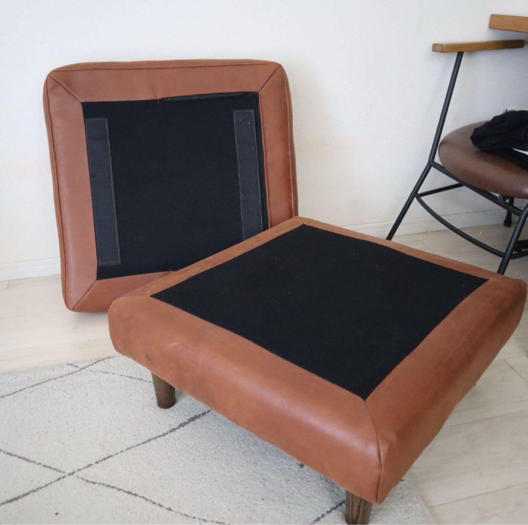 NOWHERE LIKE  ブラウンレザーオットマン