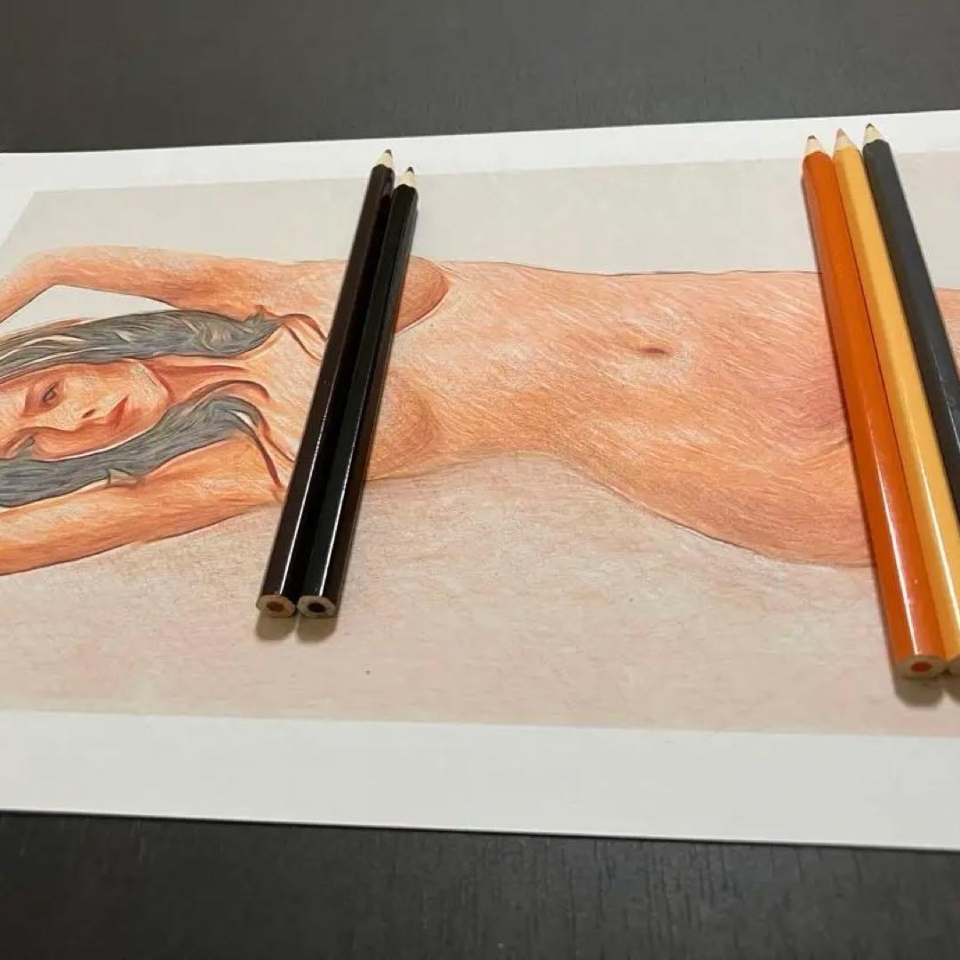女優画16 額装品　額縁寸法32.7㎝×24.0㎝×1.5㎝　色鉛筆画　定款付