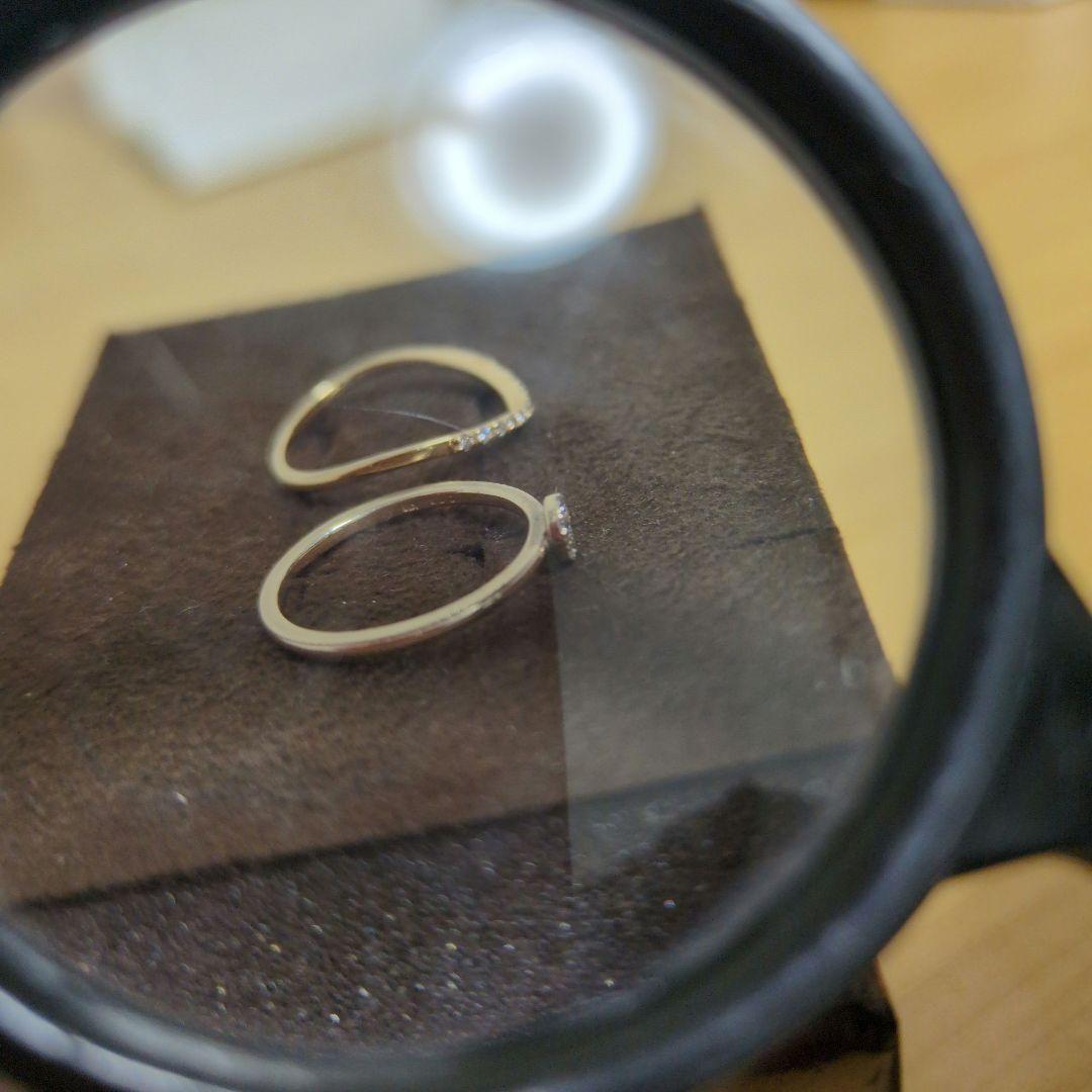 agete 18K ダイヤモンドリングと10K ダイヤモンドリング 7号