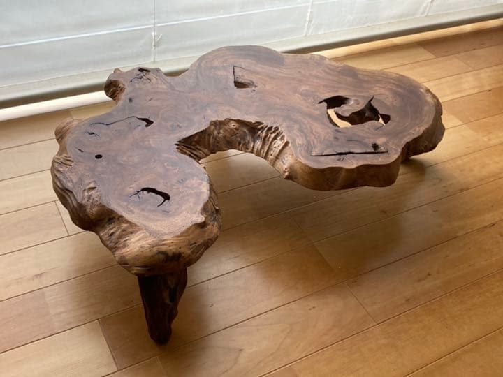 銘木自然木花台作家物／一枚板 テーブル 銘木自然木花台作家物／一枚板 テーブル