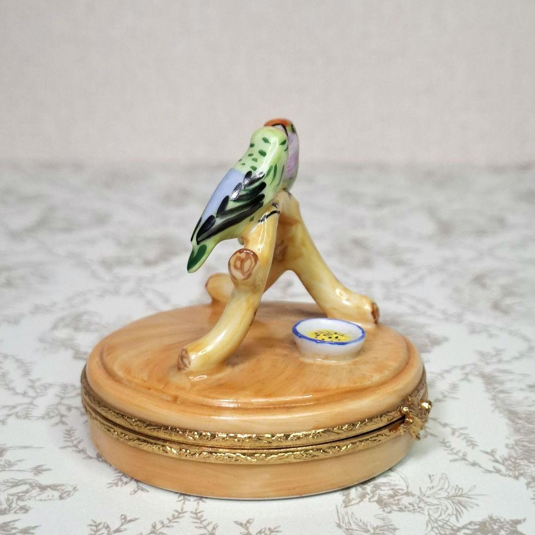 ★なかよし★ リモージュボックス インコ 鳥 夫婦 恋人