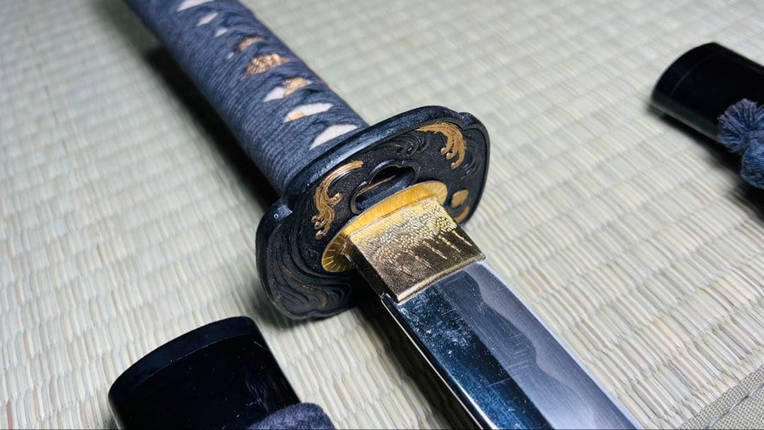 模造刀 大小2振りセット 螺鈿桜花 雲龍拵え 大切っ先 三本杉 250617-5