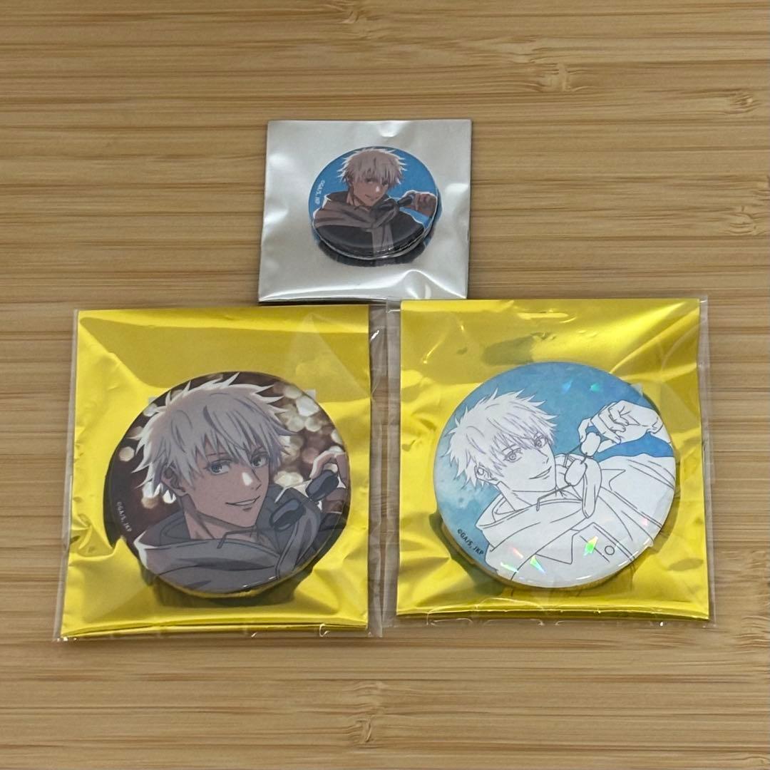 呪術廻戦 × マルキューブ 五条 悟　キャラメル　等身 缶バッジ　全3種　コンプ