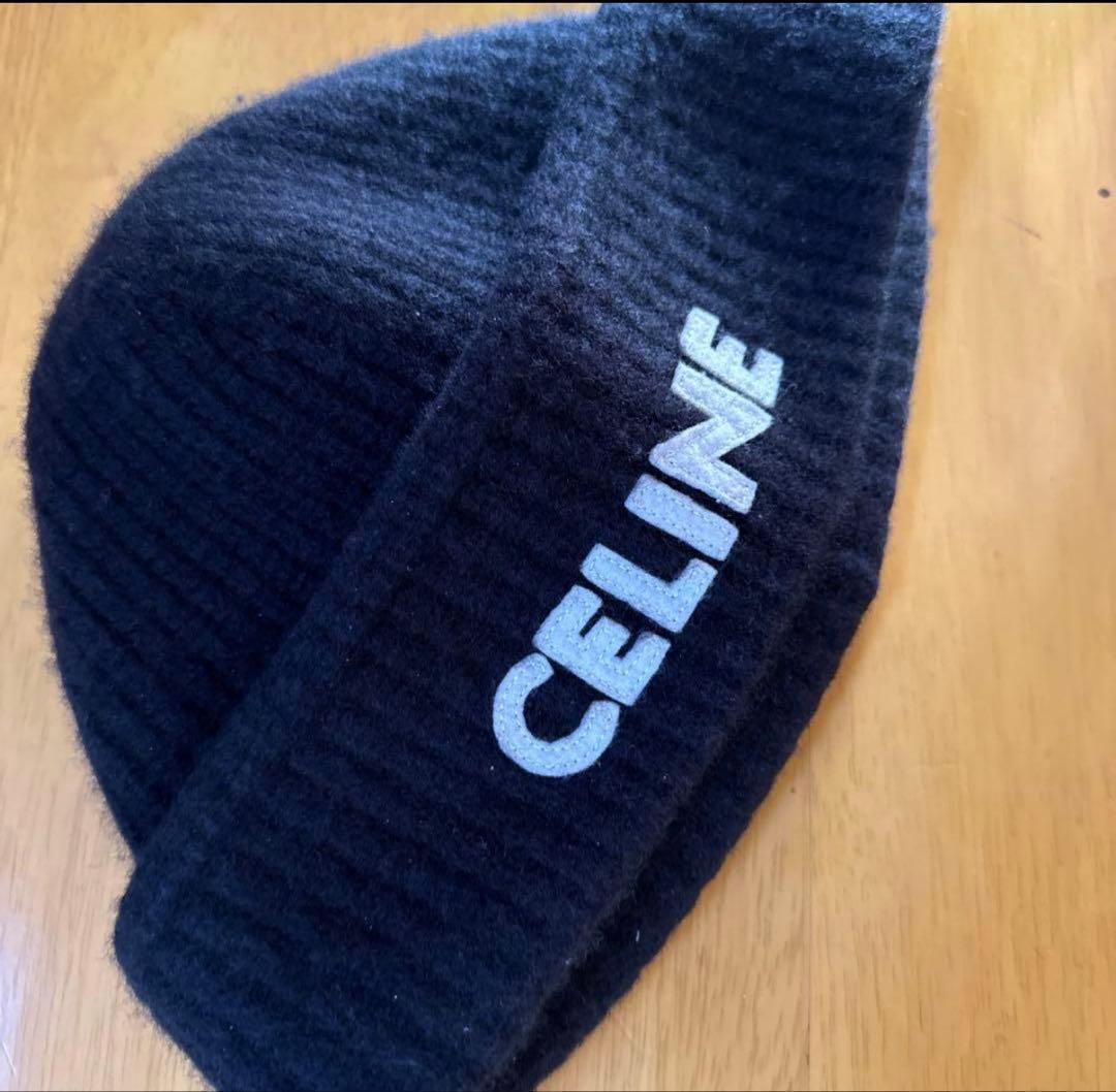 CELINE ブラック ニット帽 - メルカリ