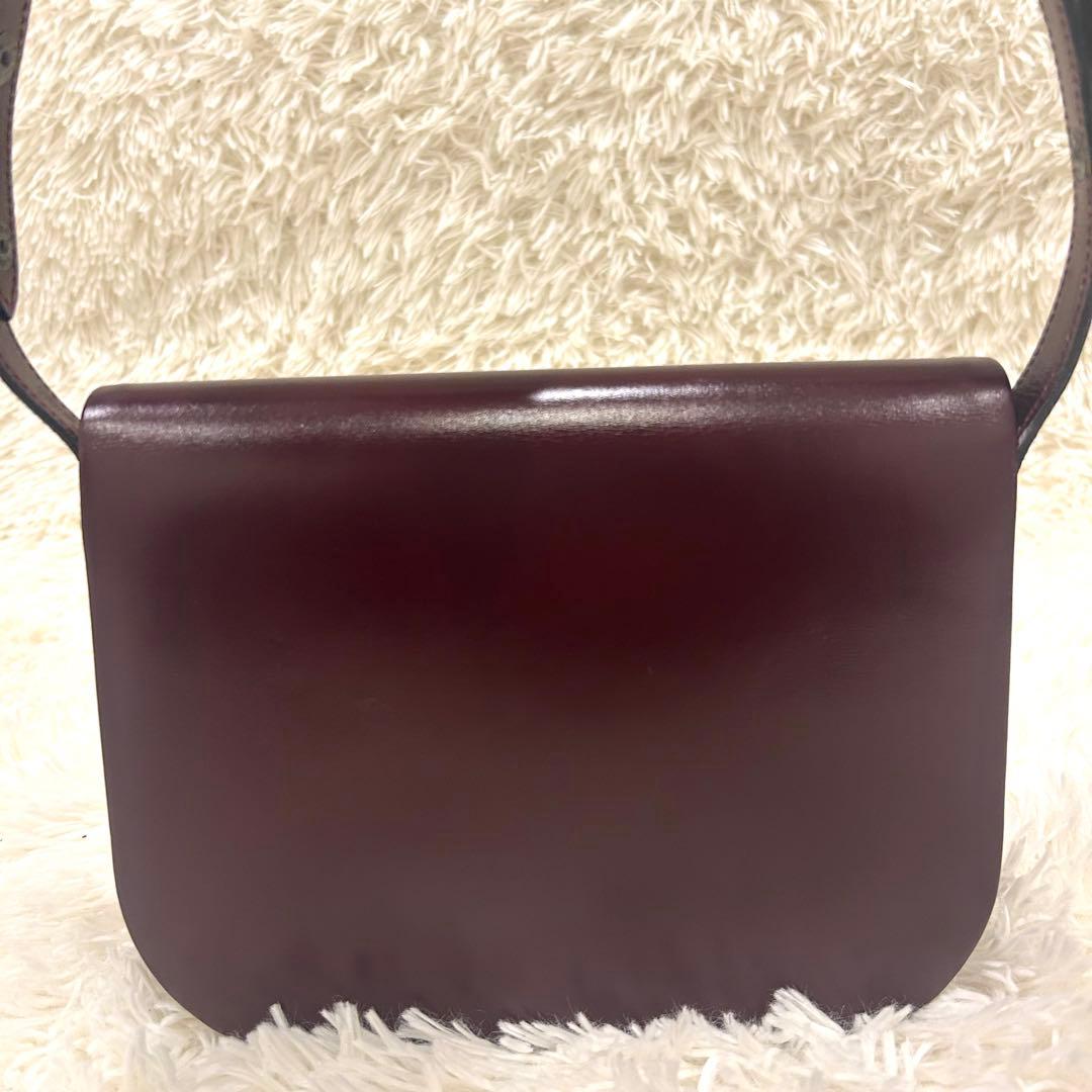 モラビト ワンショルダーバッグ レザー ボルドー ハンドバッグ ゴールド金具