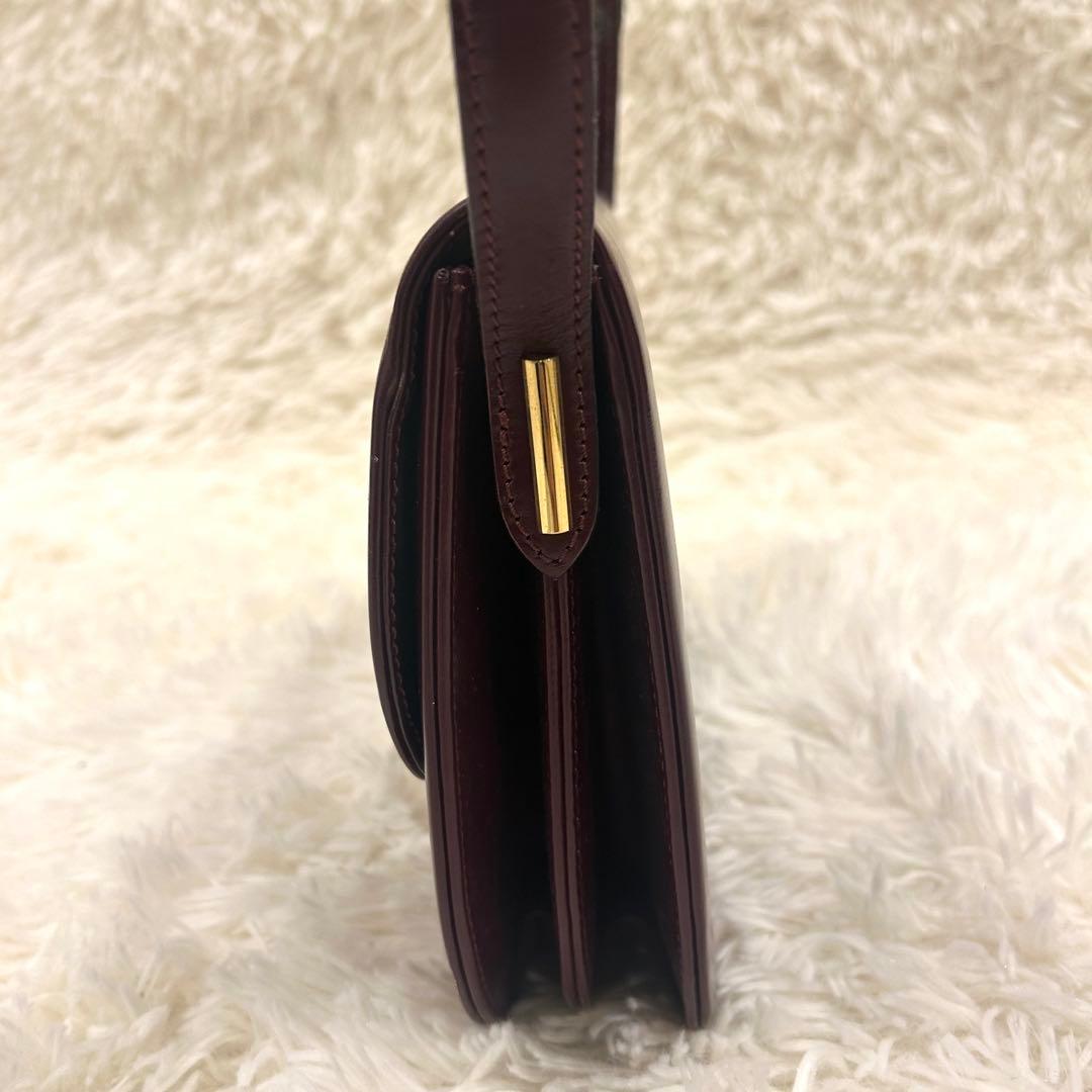 モラビト ワンショルダーバッグ レザー ボルドー ハンドバッグ ゴールド金具