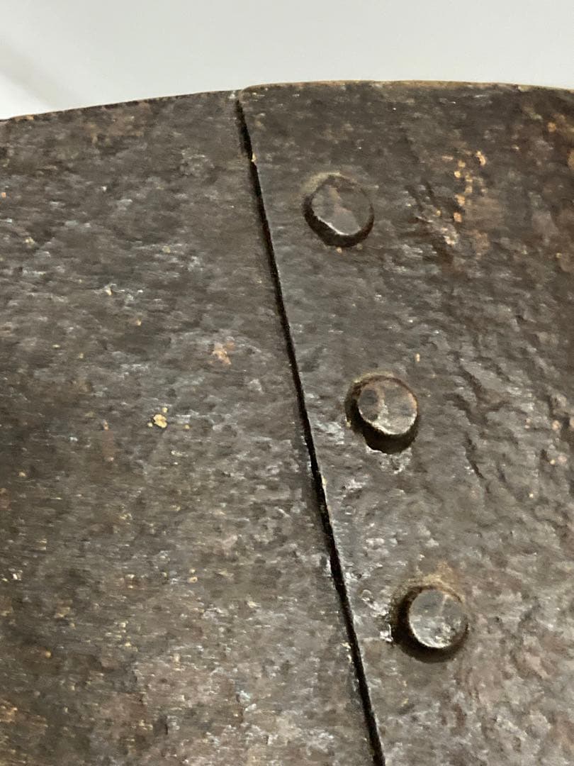 K)希少 時代物 レトロ 金塗り 火鉢 炭盆 鉄製 金属工芸 骨董品 古美術