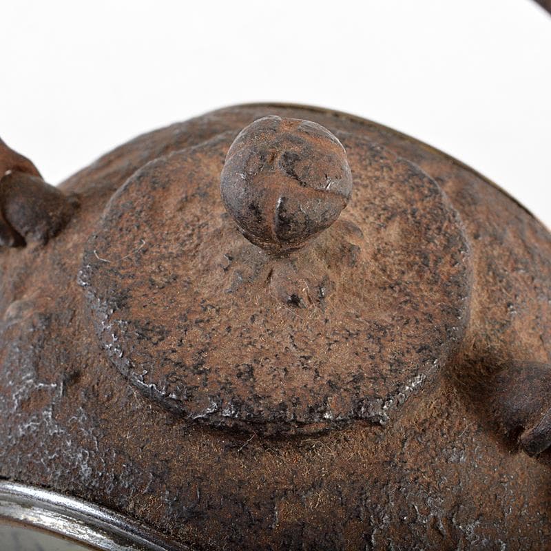 南部鉄器 山京銘 鉄瓶形小型置時計 ジャンク品 M R5608