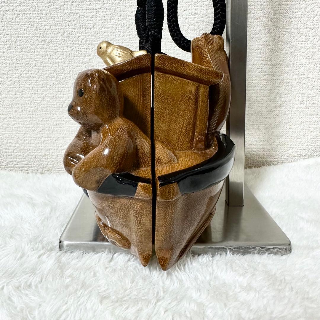 【希少】TIMMY WOODS ショルダーバッグ 木彫り 動物 インテリア小物