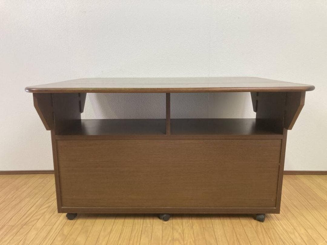 バタフライ型 収納テーブル キャスター ダイニングテーブル 4人掛け 四人掛け