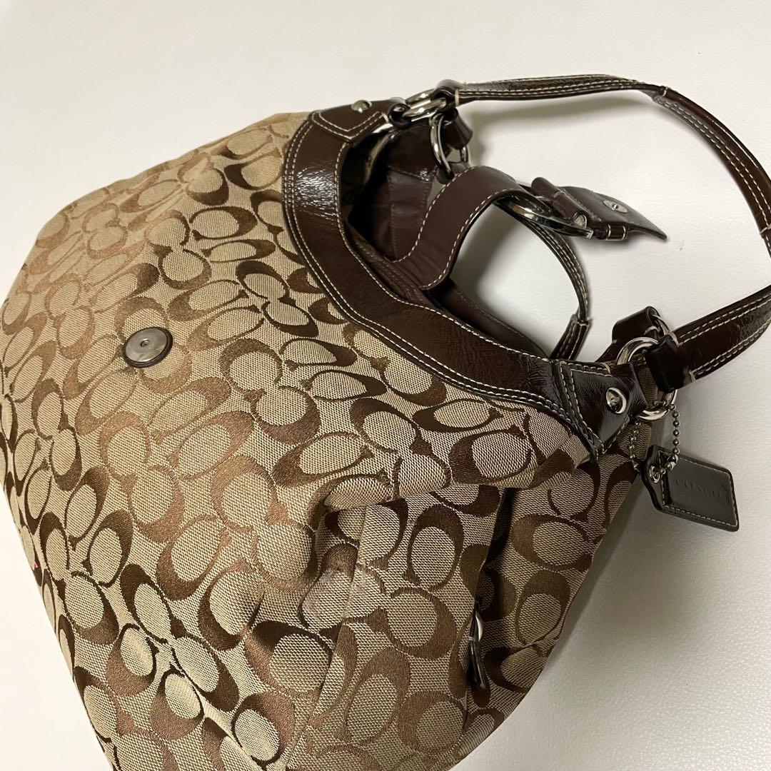 美品 コーチ ショルダーバッグ ソーホー F17403 シグネチャー キャンバス