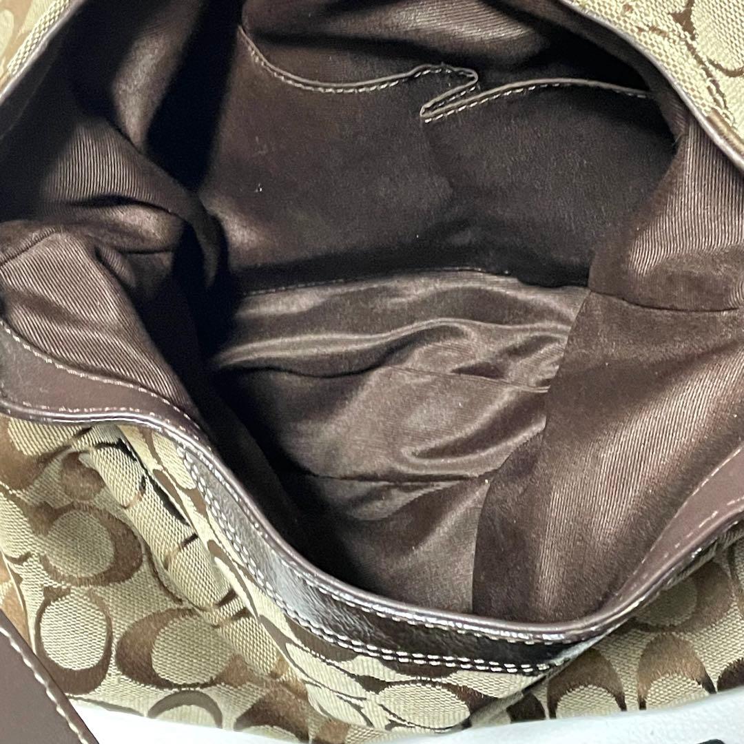 美品 コーチ ショルダーバッグ ソーホー F17403 シグネチャー キャンバス