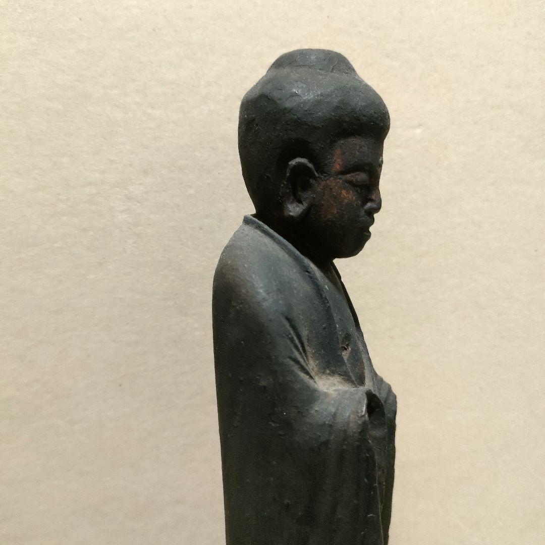 木彫如来像 時代物asianantique 祈り 癒し 骨董アンティーク 箱無し