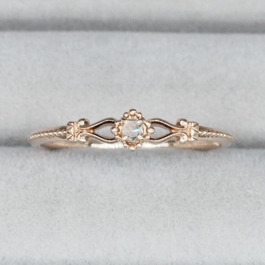 agete K10 ダイヤ リング アンティーク調