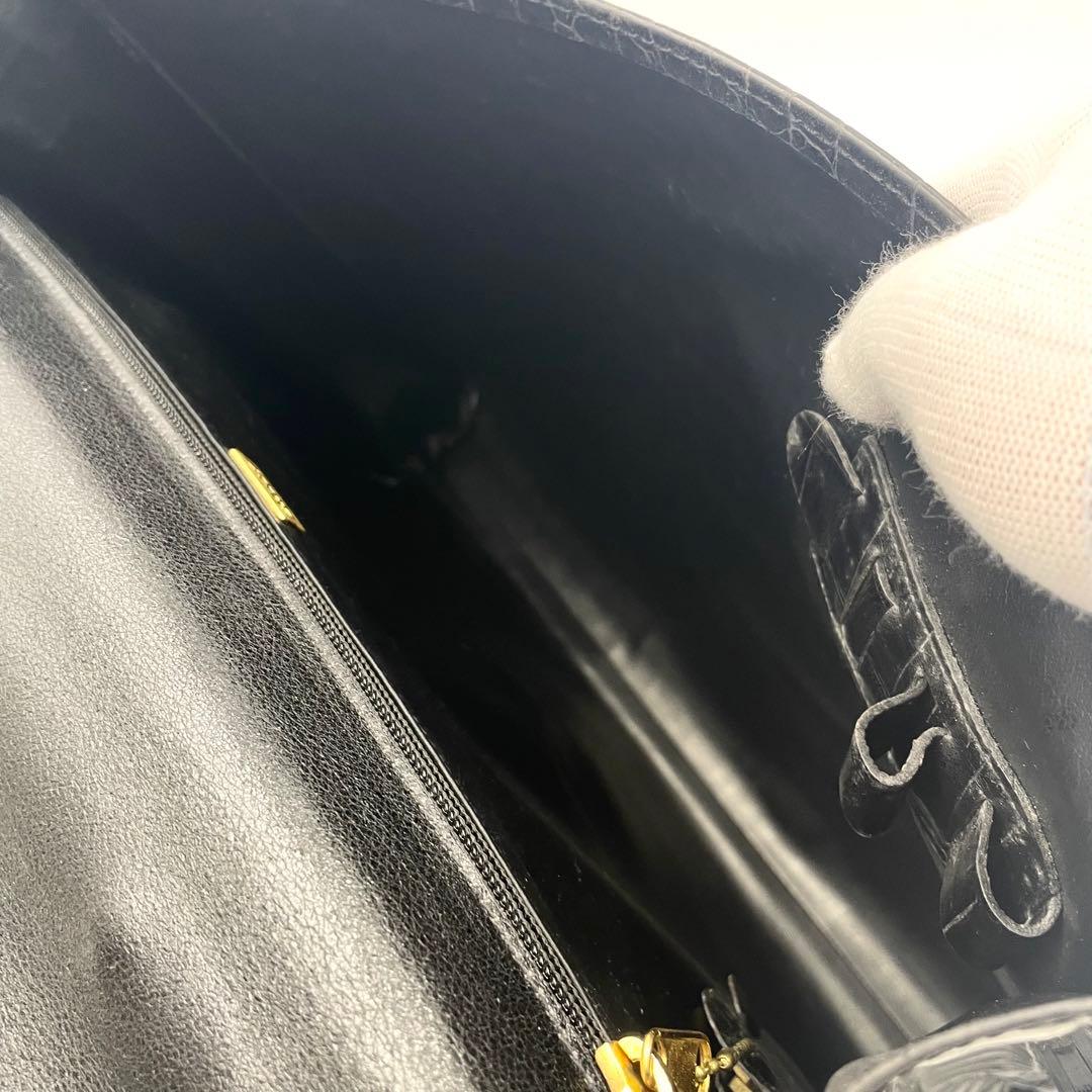 【極美品】BALLY クロコ型押しレザー ビジネスバッグ ブリーフケース A4可