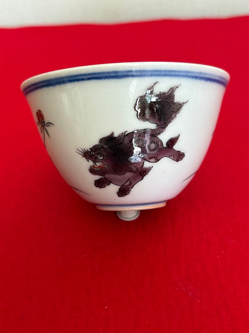 人間国宝 初代 徳田八十吉作 古九谷写意 汲出茶碗 十客 管理