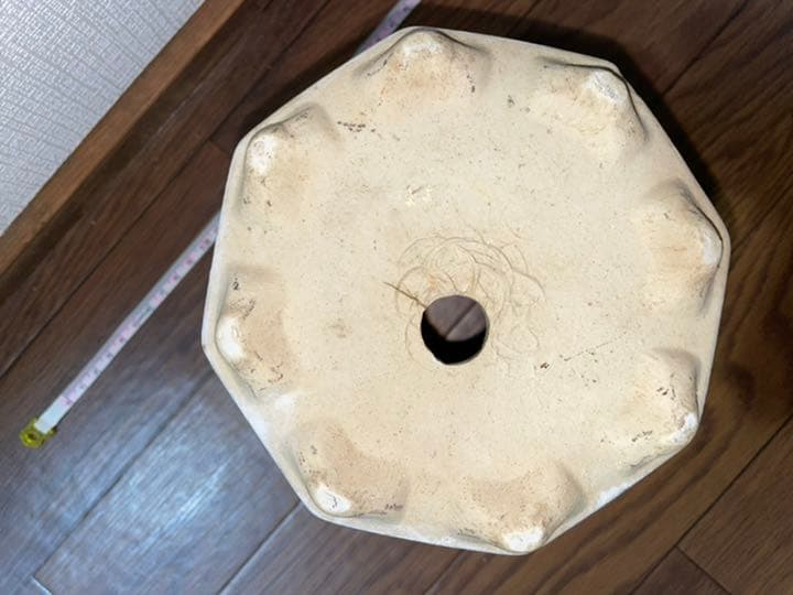 盆栽鉢　中国　植木鉢　染付　漢詩