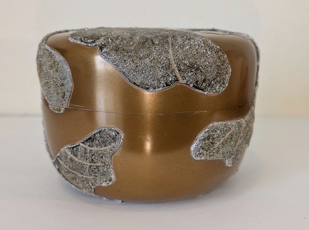 粉溜水葵蒔絵』 新家新斉 平棗 茶道具 茶器 新斎 螺鈿 金