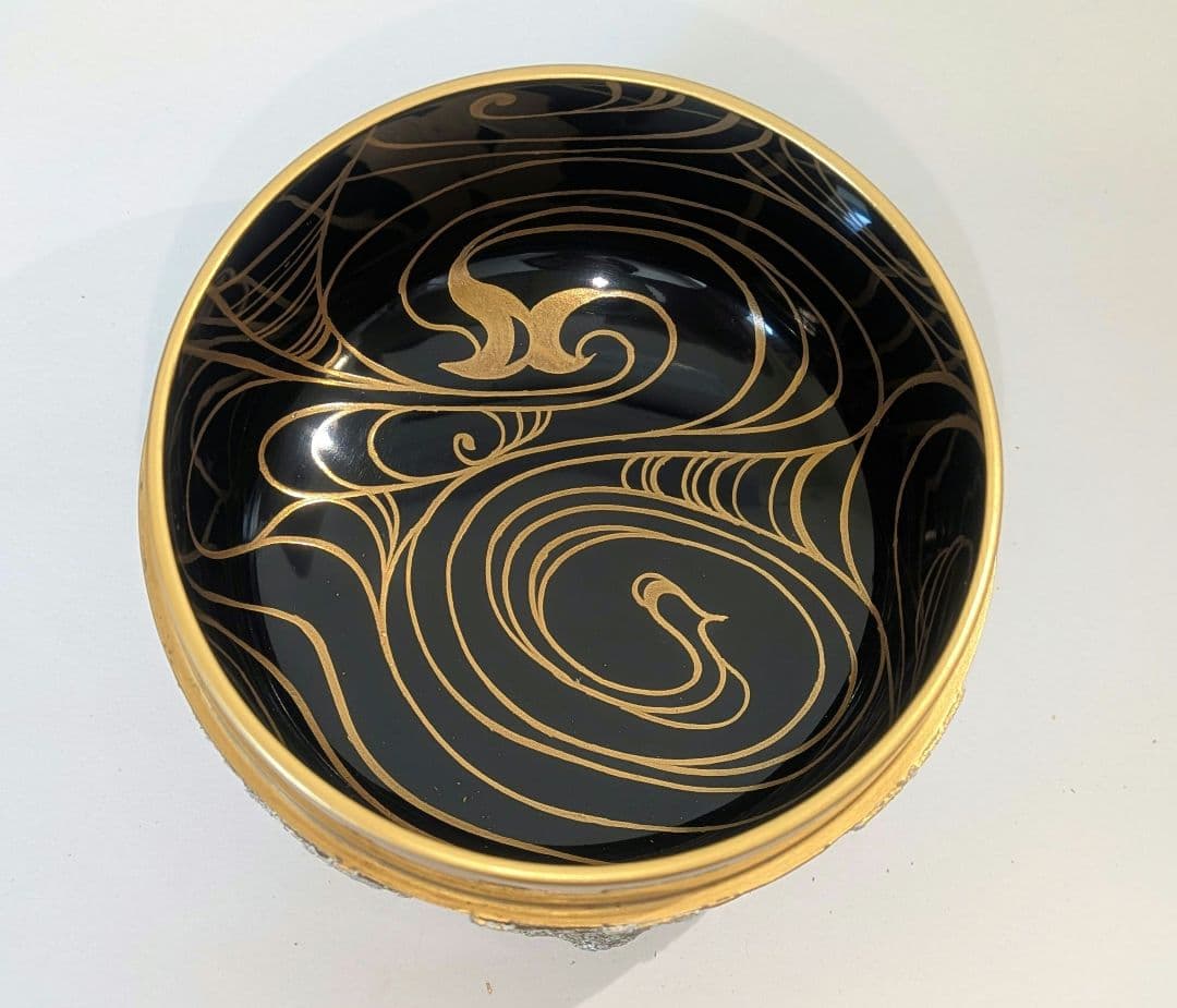 粉溜水葵蒔絵』 新家新斉 平棗 茶道具 茶器 新斎 螺鈿 金