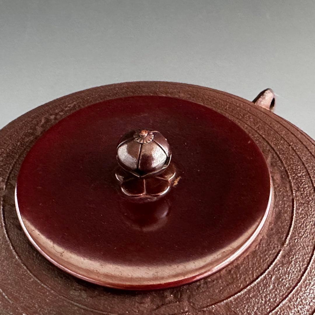 茶道具 平丸 筋入釜 高橋敬典 共箱 鋳物 山形 茶会 稽古 茶釜 茶の湯