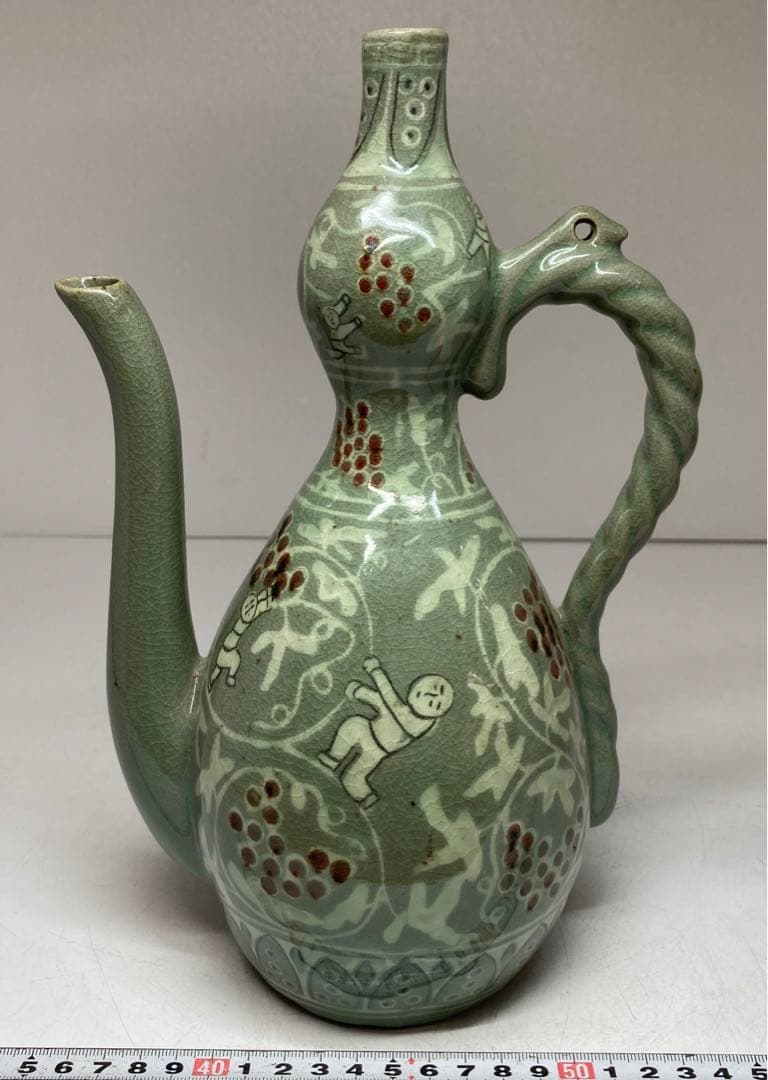 ♢茶道具 抹茶盌 竹節高台 唐津 益子焼？アンティーク 骨董品 コレクション