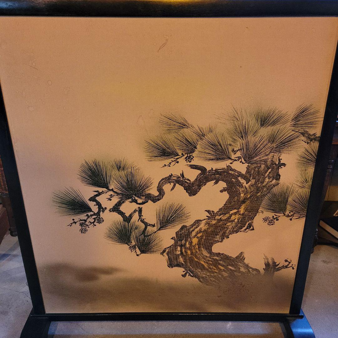 アンティーク屏風永政 山水図 衝立 煎茶道具 間仕切り パーティション