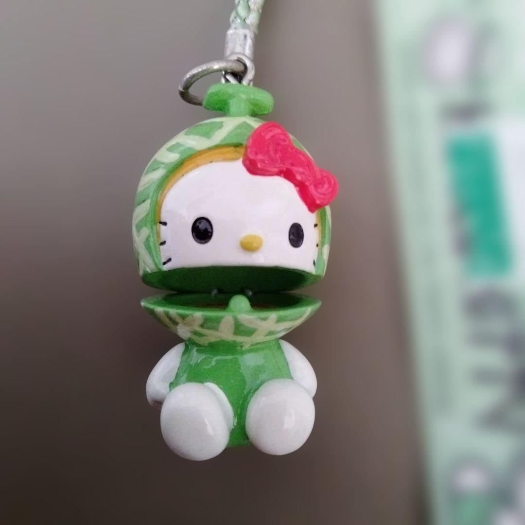 レア　ご当地キティ　北海道限定　メロン　カスタネットマスコット　根付け　根づけ