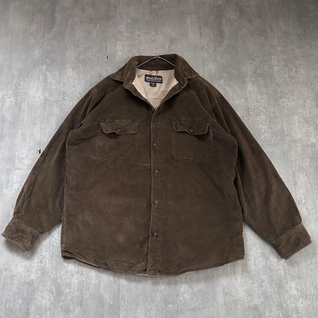00s Woolrich コーデュロイ 裏フリース シャツジャケット ゆるだぼ