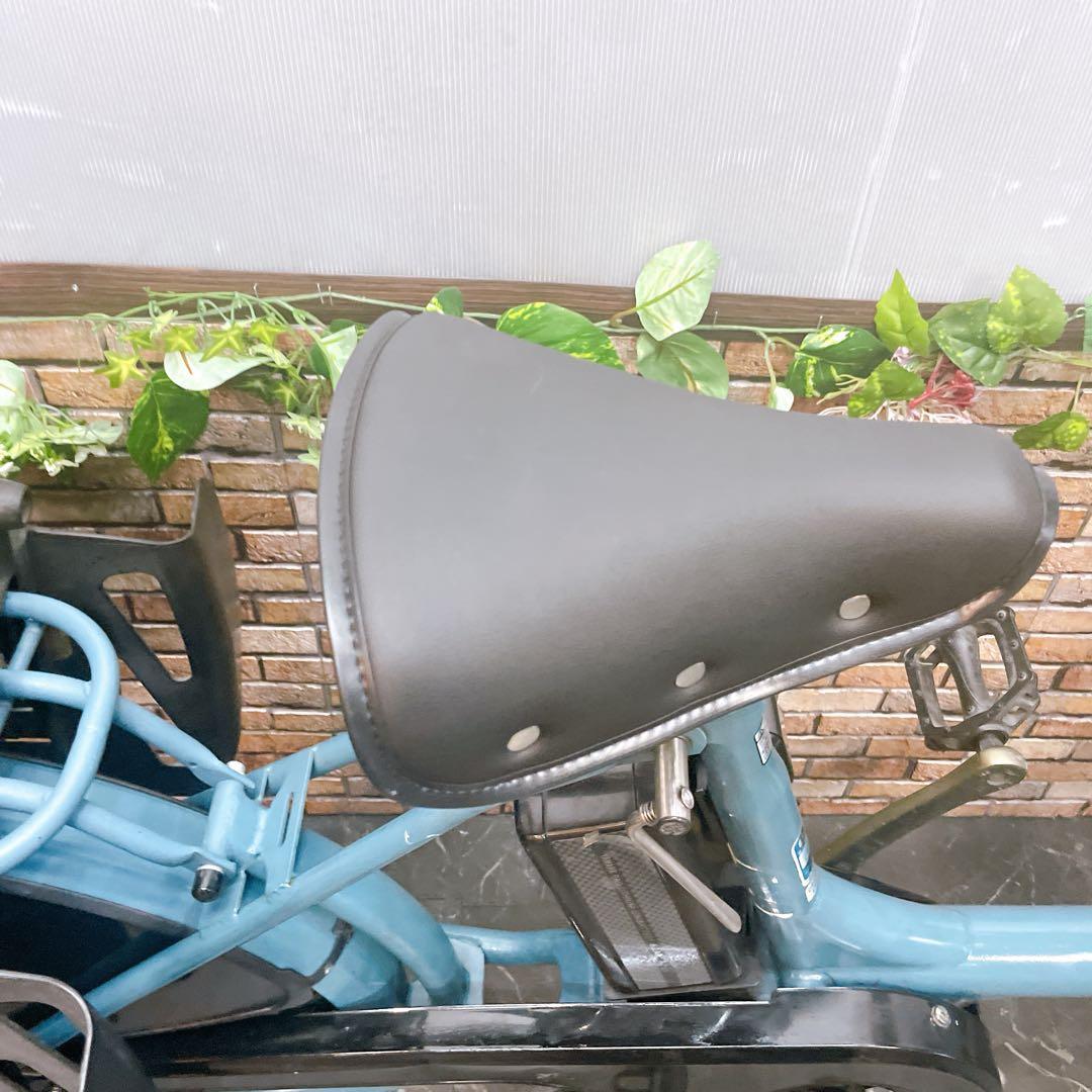 【28】電動自転車 前後子乗せ付きYAMAHA PAS Babby ブルーグレー