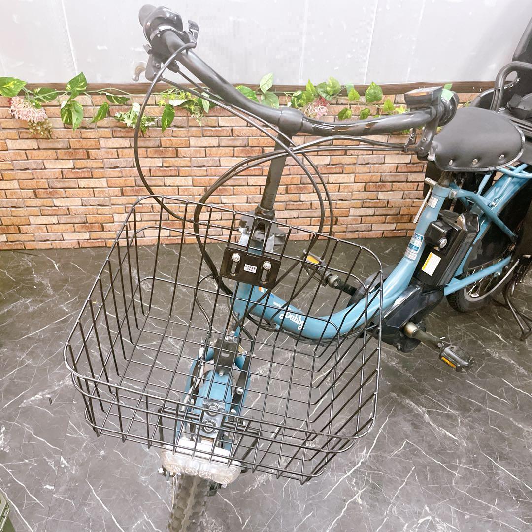 【28】電動自転車 前後子乗せ付きYAMAHA PAS Babby ブルーグレー