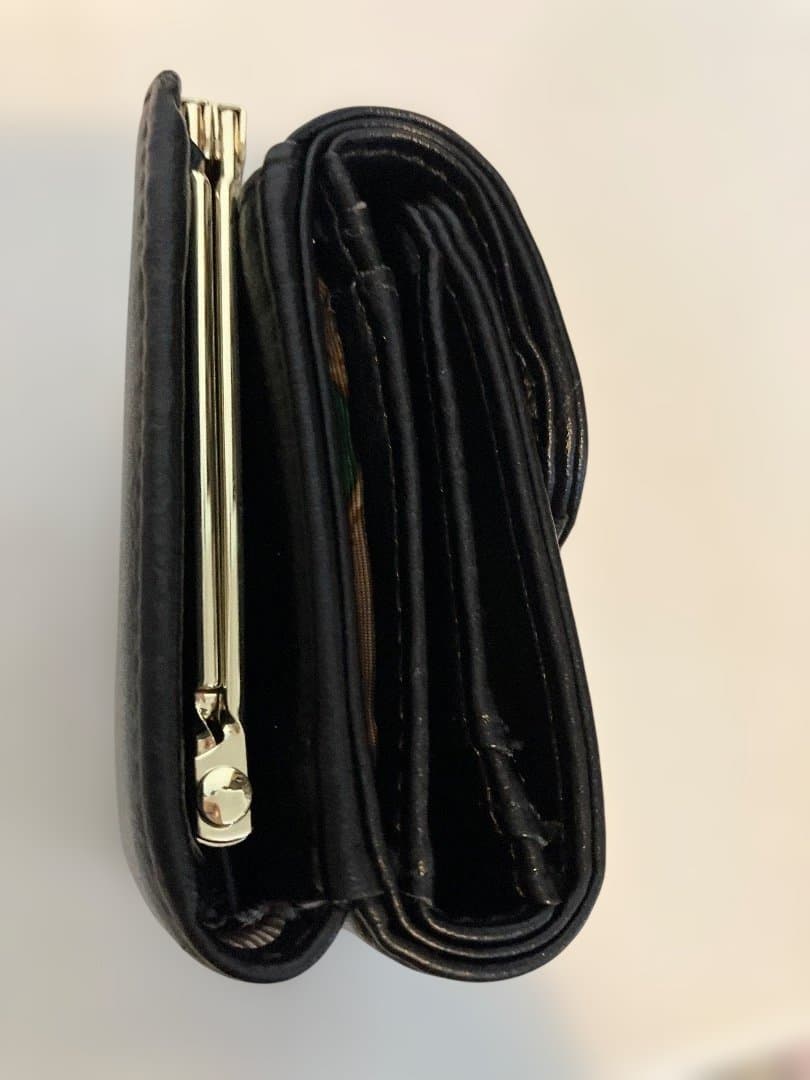 PAUL & JOE 三つ折り財布 ブラック 猫デザイン