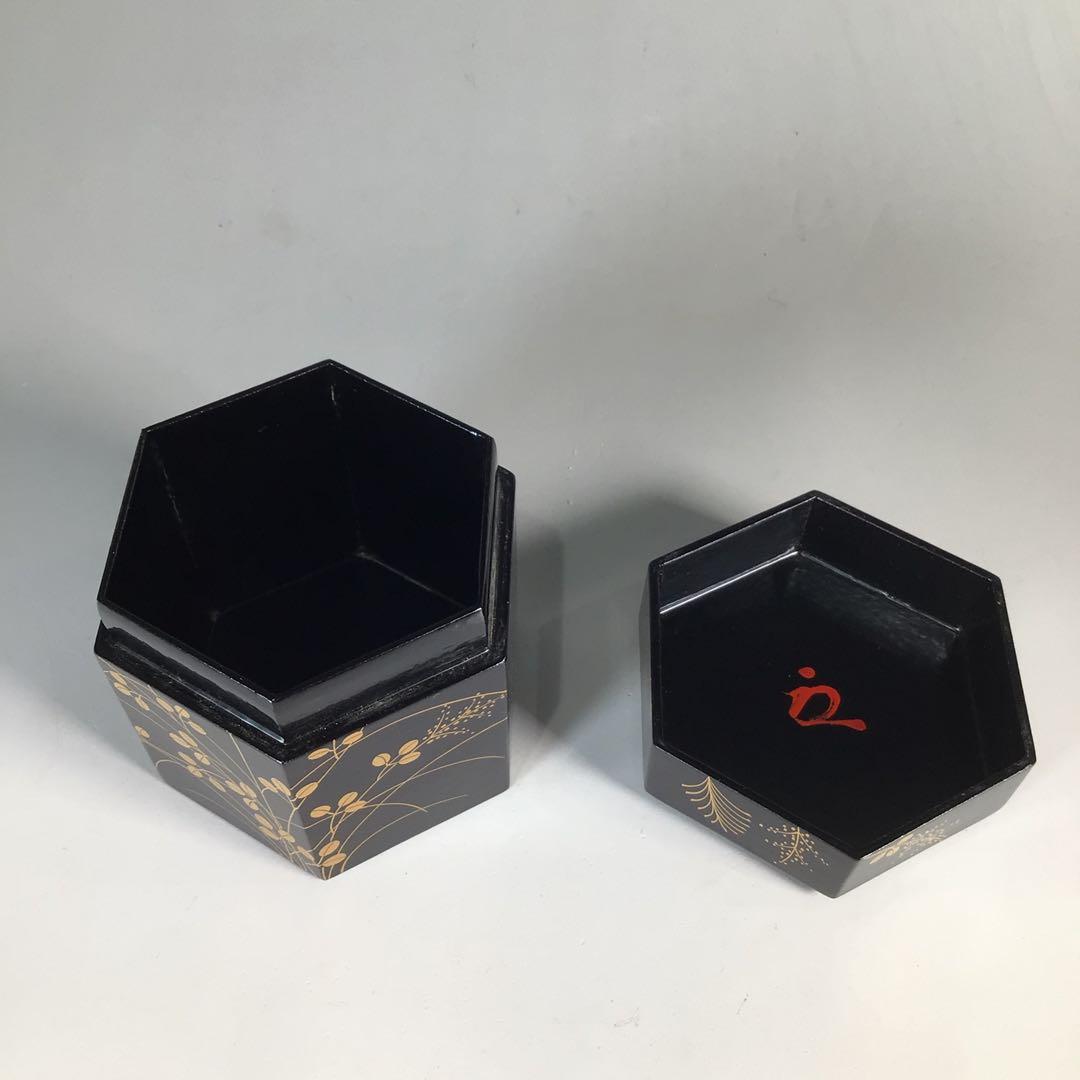 Ｎ５１８　茶入　『山中製』『道場宗廣作』『八幡宗豊書付』『二季鳥蒔絵』　茶道具