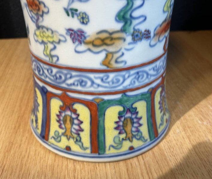 S8015　大清擁正年製　五彩　大花瓶　花瓶　花器　中国花瓶　中国古美術