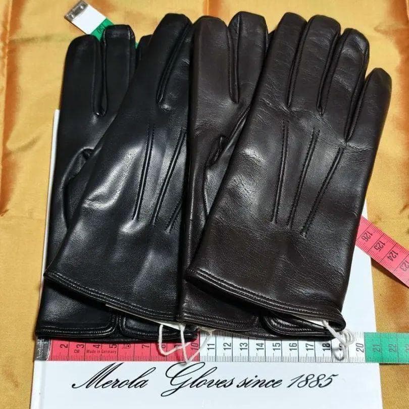 値下げ 一部完売 メローラ ナッパ焦茶 カシミア黒 革手袋グローブ